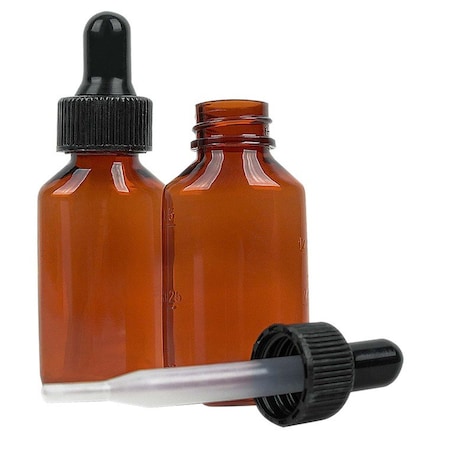 Oasis Amber Plastic Dropper Bottle, 1/2oz, 48 Per Case DB.5CS